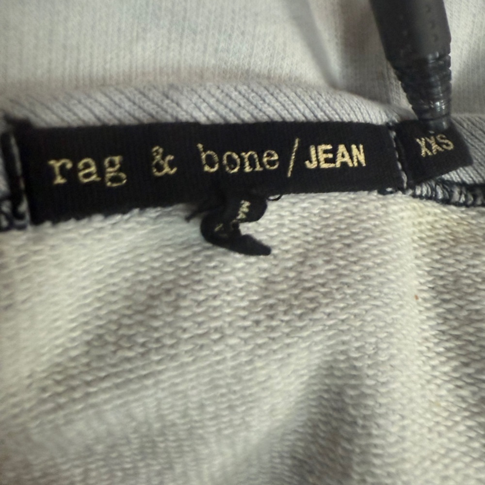 Rag & Bone The Raglan Crewneck Sweatshirt Gray Cotton Terry - Picture 4 of 5
